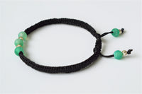 Armband- groene Agate en sterling zilver kralen