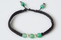 Armband- groene Agate en sterling zilver kralen