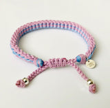 Armband - winter weave Rose/ blauw