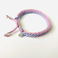 Armband - winter weave Rose/ blauw