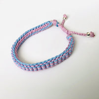 Armband - winter weave Rose/ blauw