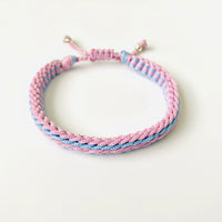 Armband - winter weave Rose/ blauw