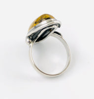 Ring - 100% zilver met Barnsteen