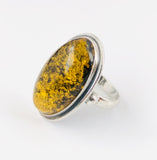 Ring - 100% zilver met Barnsteen