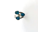 Ring 925 Sterling zilver - met ruwe blauwe apatiet