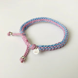 Armband - winter weave Rose/ blauw