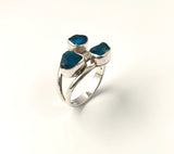 Ring 925 Sterling zilver - met ruwe blauwe apatiet