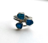 Ring 925 Sterling zilver - met ruwe blauwe apatiet