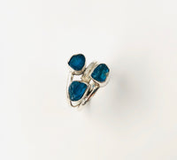 Ring 925 Sterling zilver - met ruwe blauwe apatiet