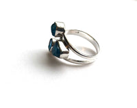 Ring 925 Sterling zilver - met ruwe blauwe apatiet