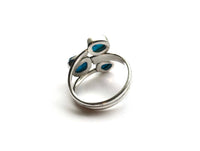 Ring 925 Sterling zilver - met ruwe blauwe apatiet